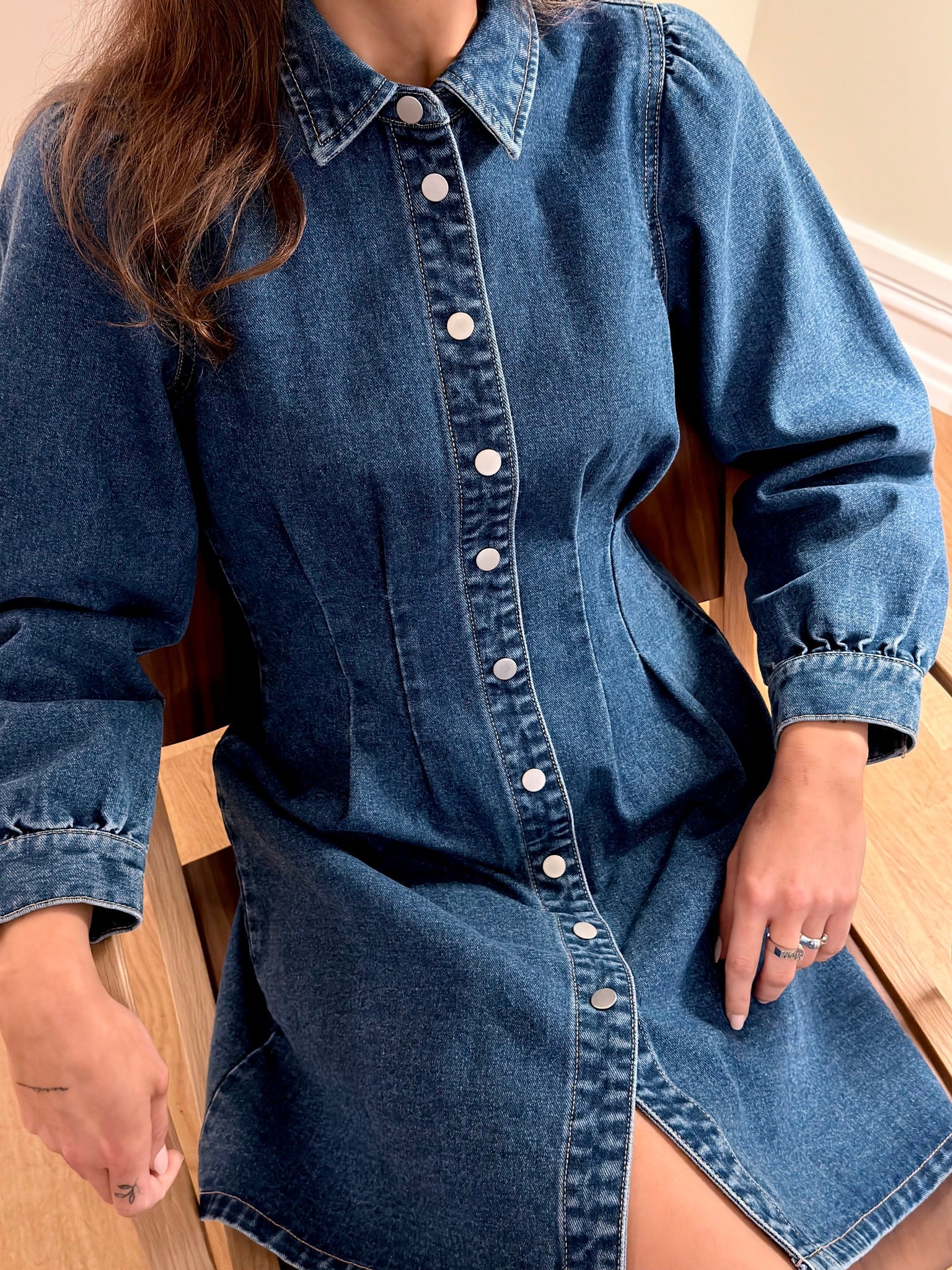 VMMARGRIT Long Dress - Medium Blue Denim